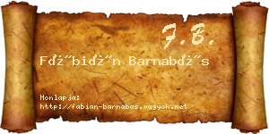 Fábián Barnabás névjegykártya